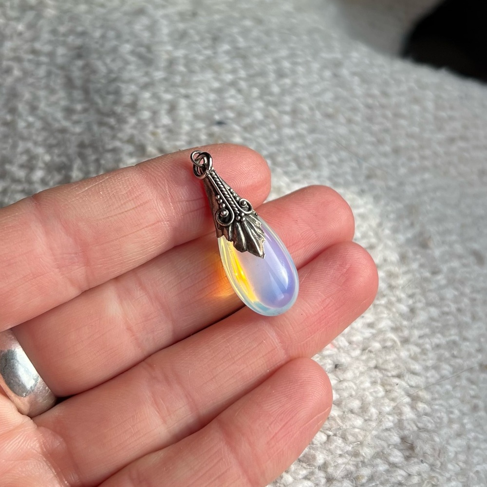 Teardrop Opalite & Sterling Silver Pendant